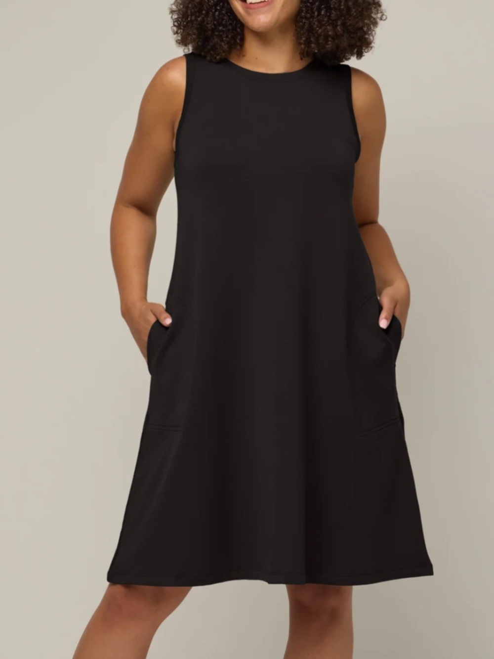 Wool& Black Merino Wool Blend Sierra Tank Dress Large
